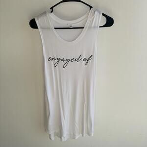 Bridal Women’s White Tank Top Swimsuit Cover Up Engaged Size Medium